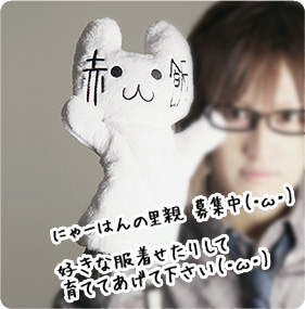 にゃーはんの里親募集中(･ω･) 好きな服着せたりして育ててあげてください(･ω･)